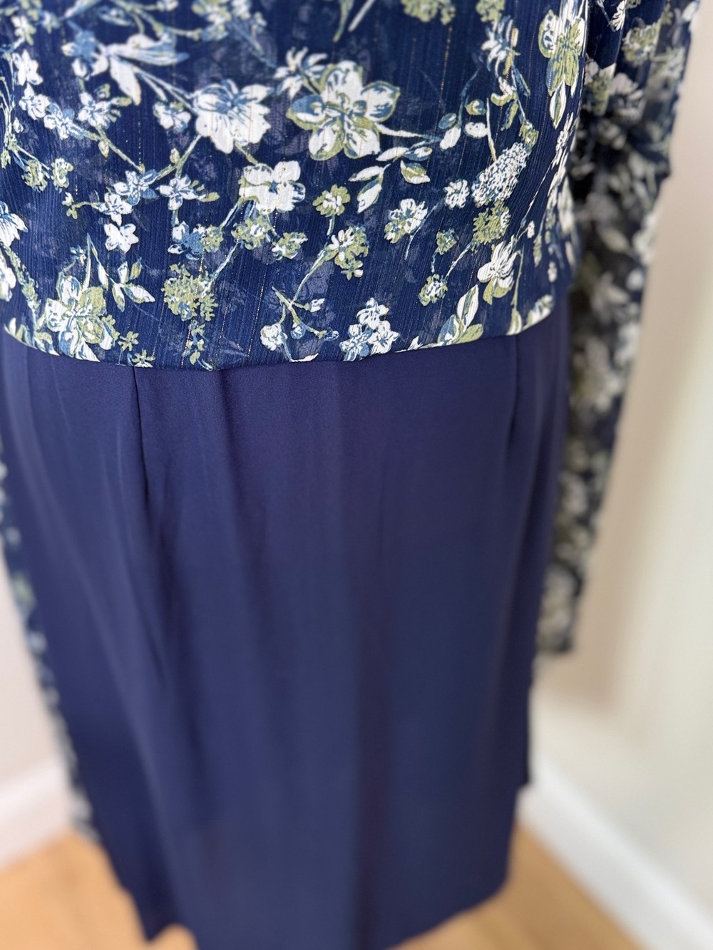 NWT ASTR the Label Flutter Sleeve Maxi Dress Blue Green Floral Size L - Picture 9 of 12